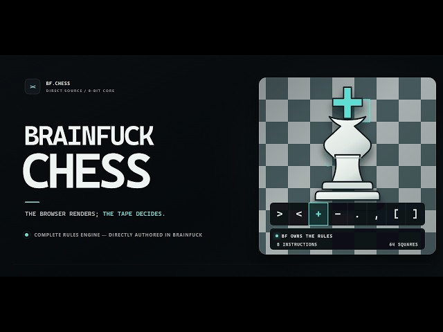 Brainfuck Chess — Written Directly in Brainfuck. No Compiler. No Codegen.
