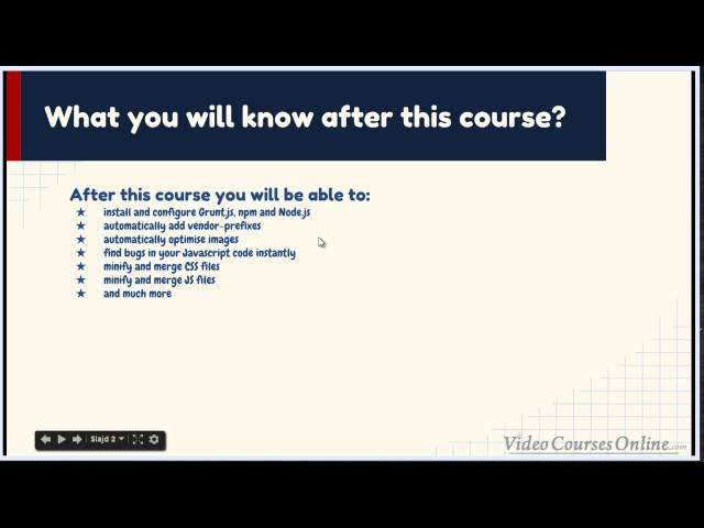 Grunt.js Tutorial | 2 | What you will know after this course?