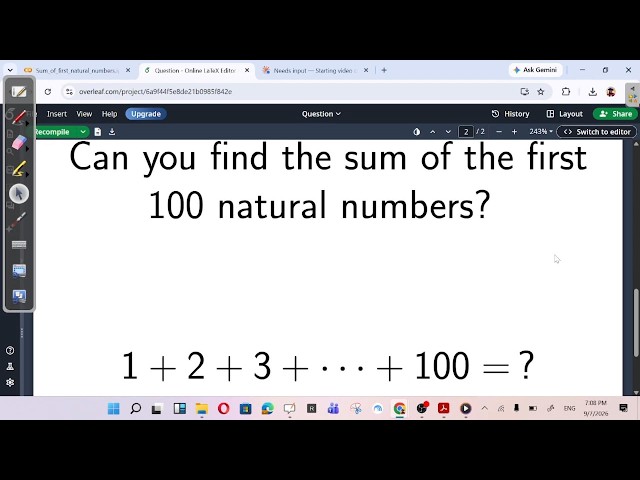 Sum of the first Natural numbers in Python