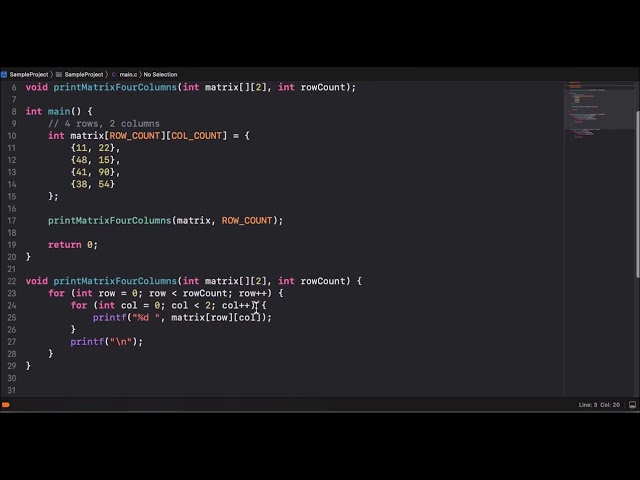 C/C++: Static Multi-dimensional Array Example
