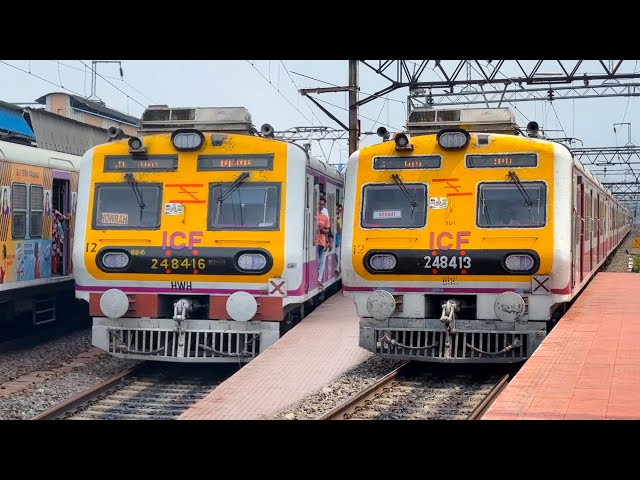 Perfect Timing Train Crossings | Kolkata EMU Local vs Express Trains Zabardast Crossing