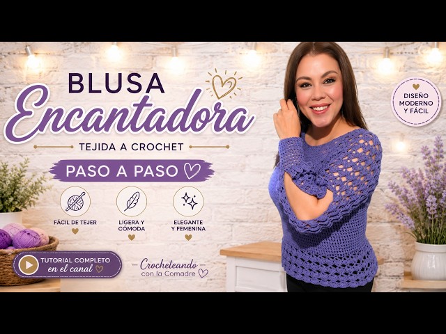 ⭐⭐⭐⭐⭐Teje hermosa blusa encantadora a crochet pte 2 crochetendo con la comadre