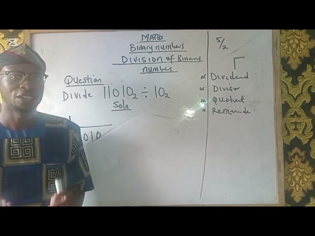 How to carry out division of binary numbers.