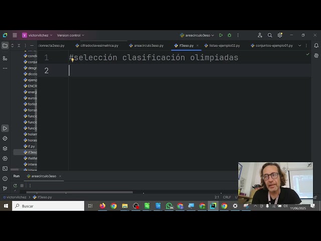 Selección Olímpica Natación IF ELIF ELSE 3ESO Pycharm Python Programación CYR 3ESO IES Monterroso