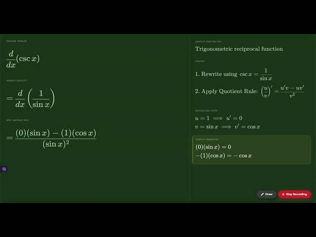 Class 12 Maths CH-2 EX-1 Q-1(b) | Derivative of Cosecant