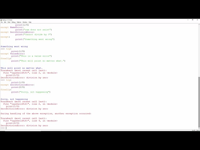 Exception Handling in Python Practical