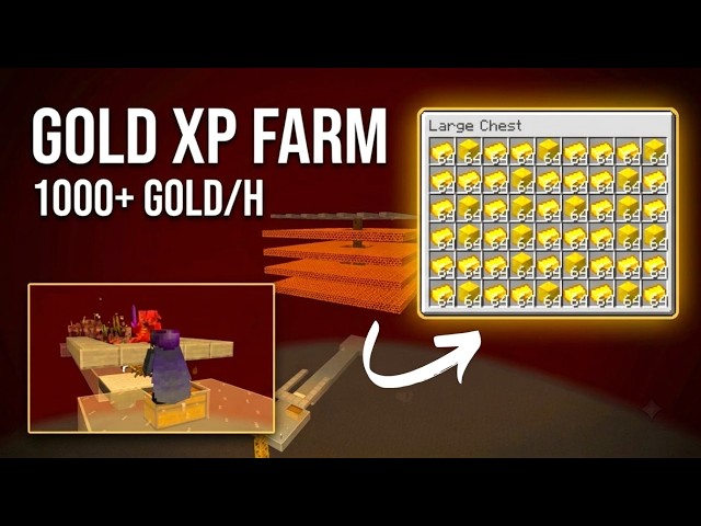 Minecraft Easiest Gold/XP Farm - 1000 Gold Per Hour!