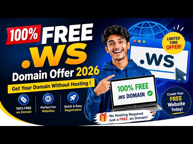 Free Premium Domain 2026 | Free .Com Domain 2026 | Get a Domain Name For FREE |