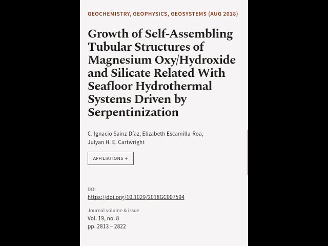 Growth of Self‐Assembling Tubular Structures of Magnesium Oxy/Hydroxide and Silicate ... | RTCL.TV