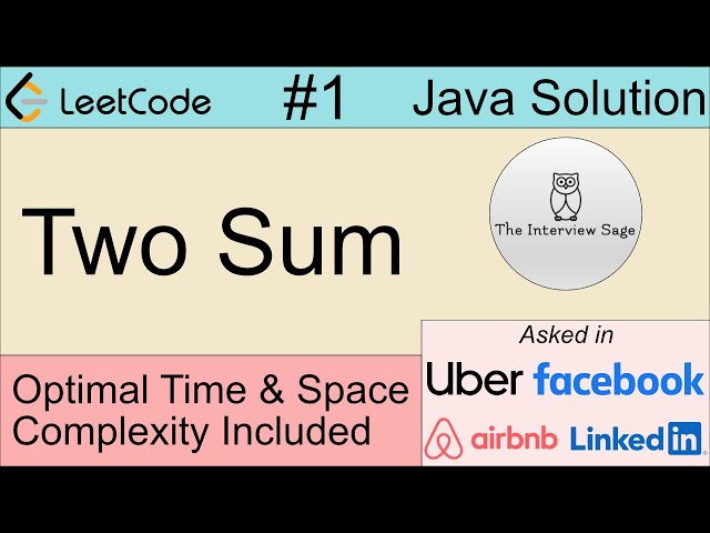 LeetCode 1: Two Sum | Popular Interview Question | Java | Easy | Optimal Time & Space Complexity