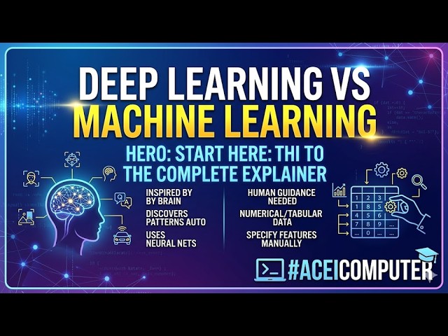 #aceicomputer  Deep Learning vs. Machine Learning: What’s the Real Difference #tensorflow Neural #ai