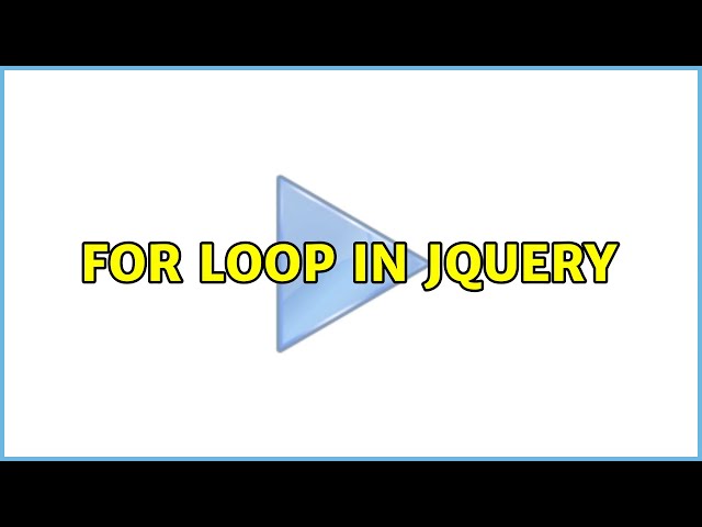 For loop in jQuery (2 Solutions!!)