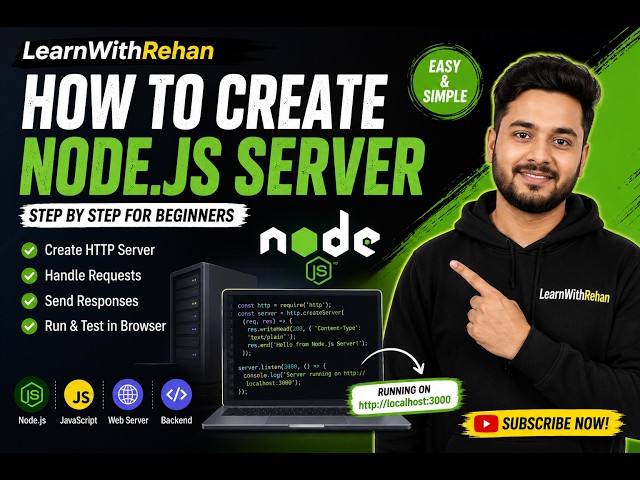 Node.js Server Tutorial for Beginners | Complete Guide #NodeJS #NodeJSTutorial #BackendDevelopment