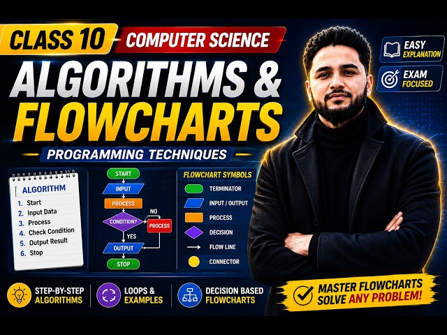 Algorithms & Flowcharts Explained | Class 10 Computer Science | Programming Techniques