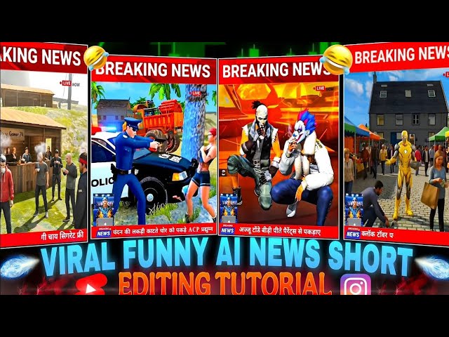 FREE FIRE Viral Funny AI News Short Editing Tutorial 🤣 | Free Fire AI Shorts Edit | TXG BLACK 01