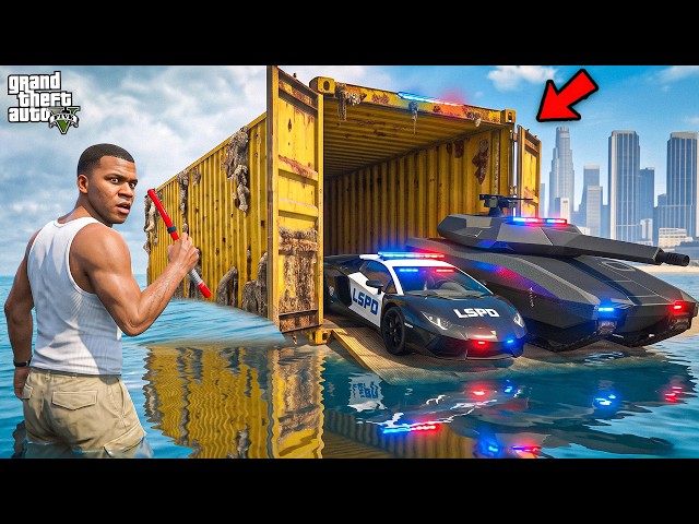 Franklin Opened Abandoned Containers & Found Rare Police Cars ! (GTA 5 Mods)