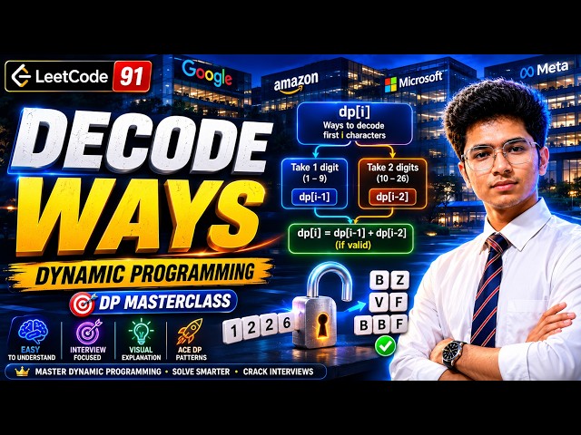 Decode Ways | Dynamic Programming Explained Visually | LeetCode Java | Interview DP Pattern