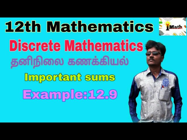 12th mathematics| tamilnadu new syllabus |chapter-12 |important sums|example:12.10|