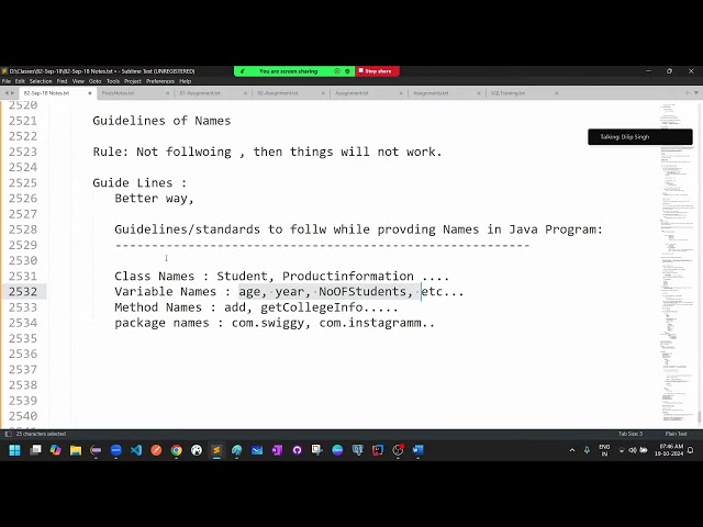Day 23  Naming Conventions in Java   By Dilip IT Academy   DIT