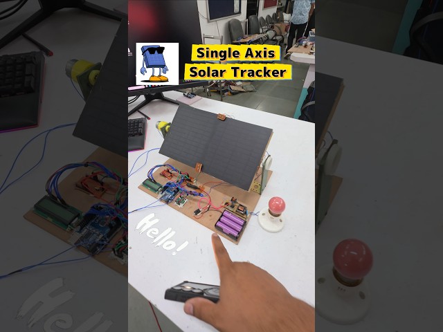 🌞 Single Axis Solar tracker using Arduino #project #science #engineering #solarenergy #solar