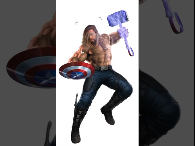 Hulk + Thor + Captain America = 🤯💀 || Fusion art || #shorts #youtubeshorts