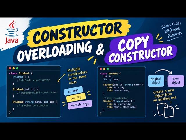 OOPs with Java for Beginners|Constructor overloading|Copy Constructor