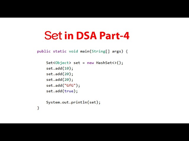 Set in DSA - Part-5