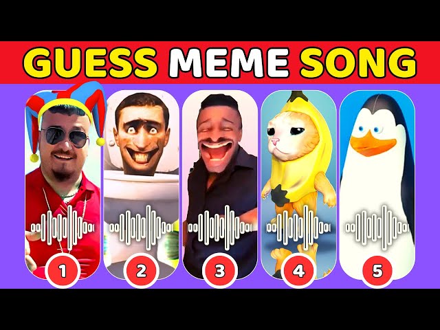 🎵 GUESS MEME SONG 🎙️🔥 l Skibidi Toilet, MrBeast, Smurf Cat, Los Pingüinos, Wednesday