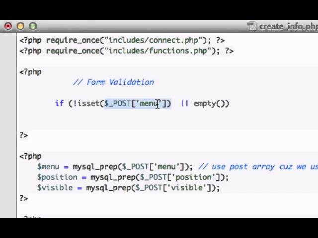 Building a CMS with PHP part 54 - Form Validation