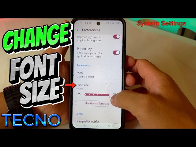 How to Change Font Size on Tecno Mobile Phone | System Settings