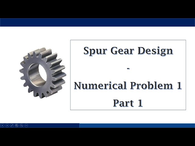 Spur Gear Design Numerical Problem 1 Part 1
