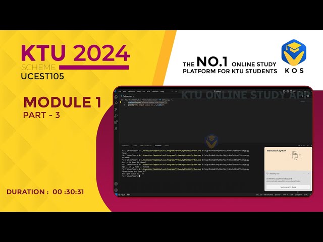 Algorithmic Thinking with Python | Module - 1 Part 3 | B.Tech. KTU 2024 Scheme |STUDY FREE | KOS APP
