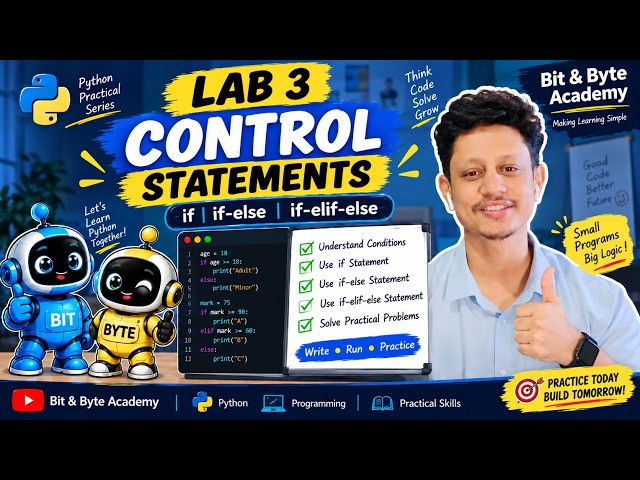 Lab 3 Python Control Statements  if, if else & elif Programs  Python Practical