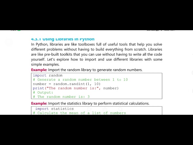 Libraries in python