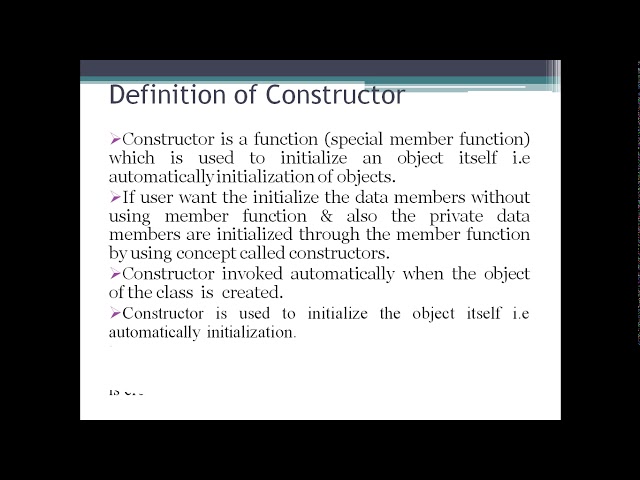 Constructor & Destructor in C++ By Prof Chethan Raj C