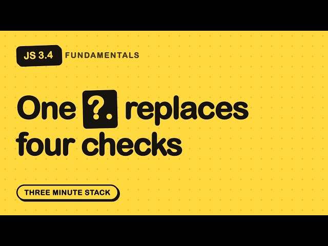 Stop Writing user && user.address && ... | JS Fundamentals 3.4 · Three Minute Stack
