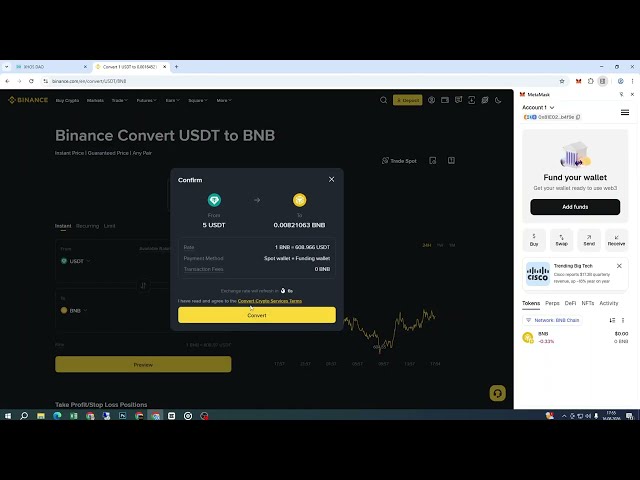 How to Transfer USDT & BNB from Binance to MetaMask
