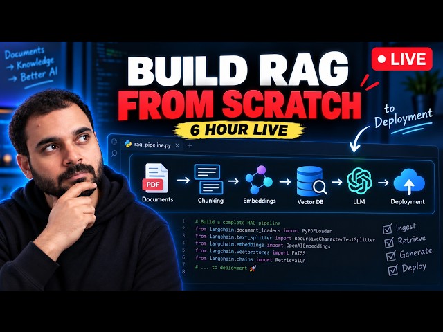 Build a Complete RAG Pipeline From Scratch to Deployment | 6-Hour LIVE AI Engineering Workshop