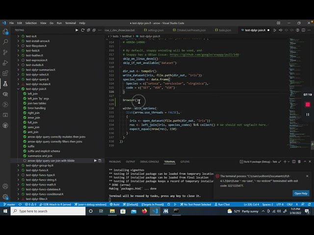 Apache Arrow Development on Windows RTools 4 0