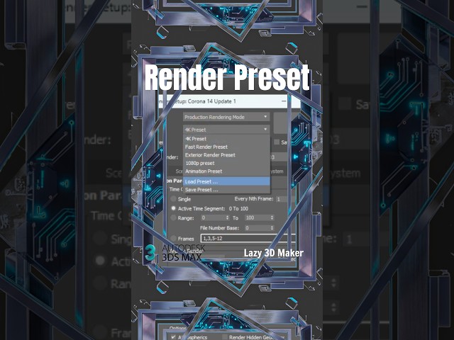 How to Create a Render Preset in 3ds Max?  #3d #3dart #3dsmax