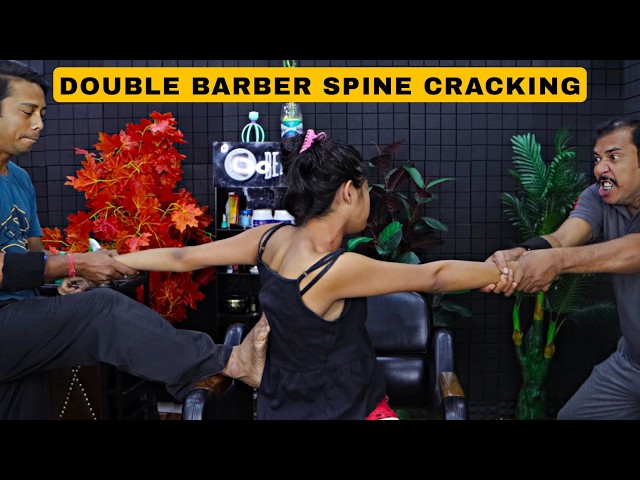 Double Barber Spine Cracking | Intense Head Massage & Deep Tissue Back Massage by Asim Barber | ASMR