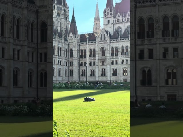 We spotted this robot lawn mower behind the Parliament Building in Budapest. #smarthome #robots