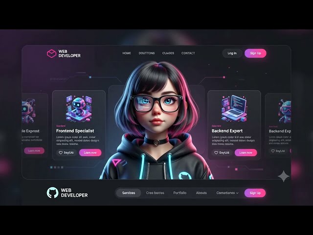 Building a Web Developer Portfolio Website Concept! 💻 #WebDevelopment #Coding #UIUXDesign