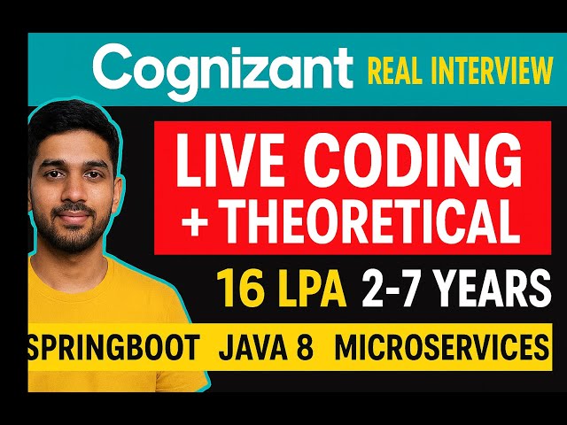 🔔Cognizant Java Developer Interview | 2–7 Years | Spring Boot | Microservices | Live Coding + Theory