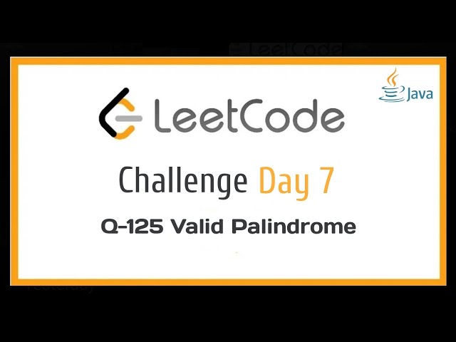 Valid Palindrome | Leetcode | Optimal Solution | JAVA