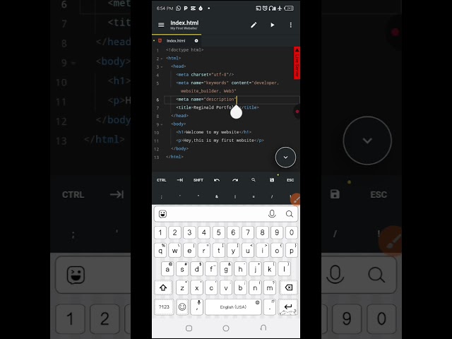 HTML Tutorial - Coding with Phone for beginners 05 - head and the body