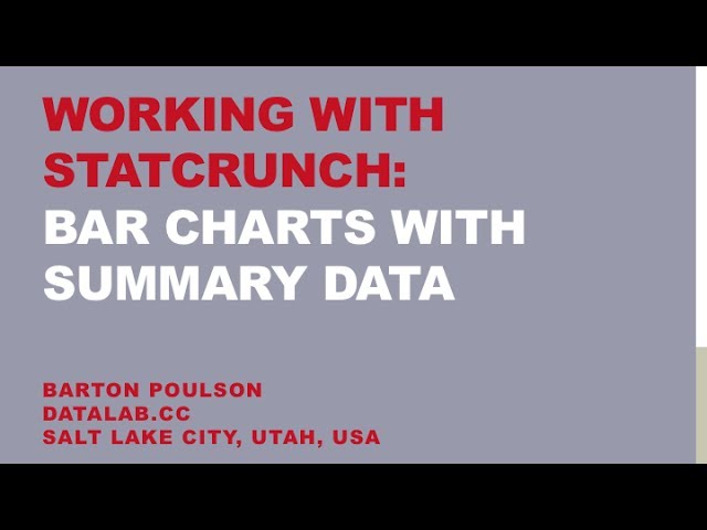 Working with StatCrunch: Bar Charts with Summary Data