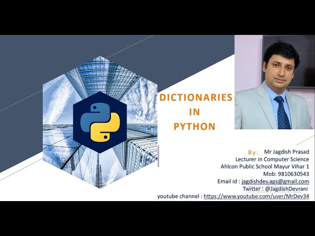 Class XI Chap 13 DICTIONARIES