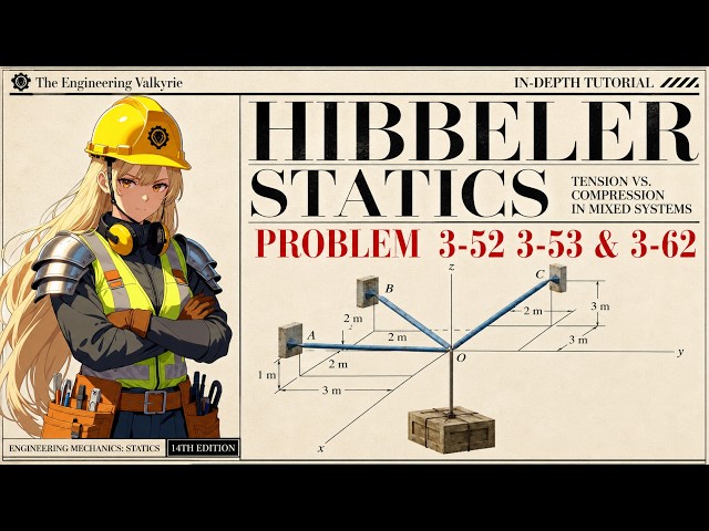 Hibbeler Statics Tension vs  Compression in Mixed Systems (Problem 3-52、3-53 & 3-62)