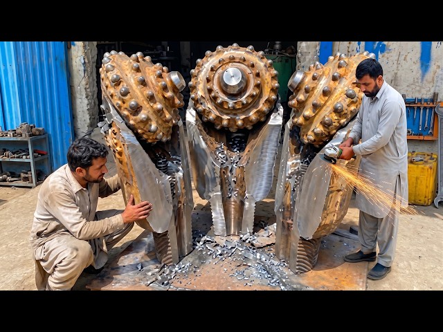 Technique of a Pakistani Man Repairing the Drill Bit Body of a Mining Machine - @Mechanical-Hands